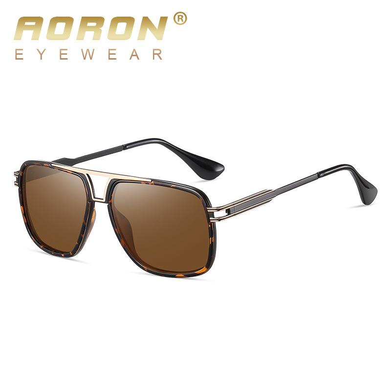 aoron Polarized Driving Sunglasses Fashion Men's Metal Anti-ultraviolet Discoloration Sunglasses