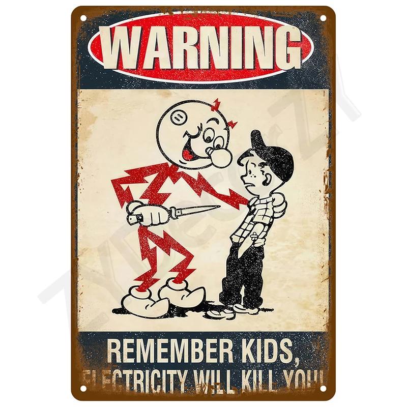 Retro Wall Art Mural Outdoor House Bathroom Home Room Decorations Decor Vintage Metal Signs Plates Tin Sign Posters Man Cave