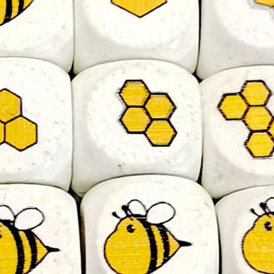 12 Stück Bienenmuster Würfelform Baby Würfel Spielzeug Holz Hand-an-Fähigkeit Würfelspielzeug zur Unterhaltung