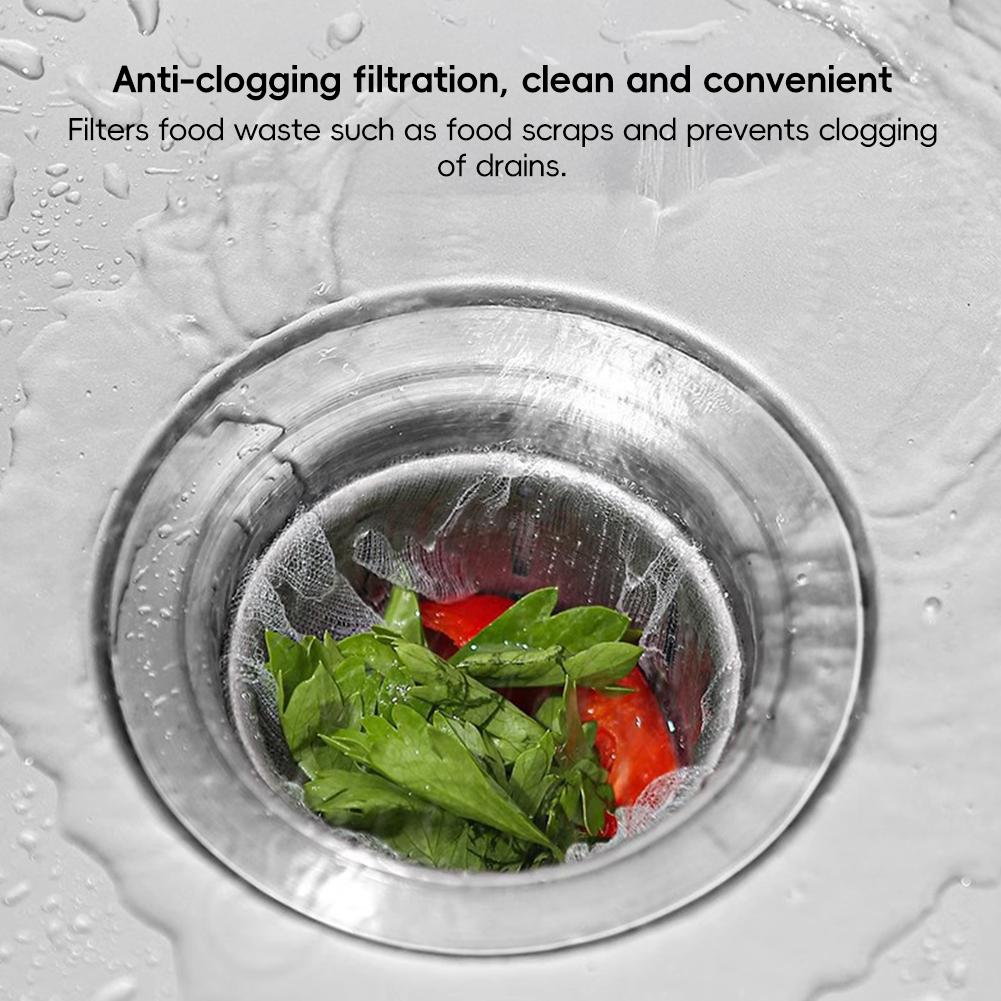 100/200/500PCS Disposable Sink Strainer Multi-Pack Sink Filter Mesh Universal Kitchen Drain Protector Mesh for Food Scraps Kitchen/Bathroom
