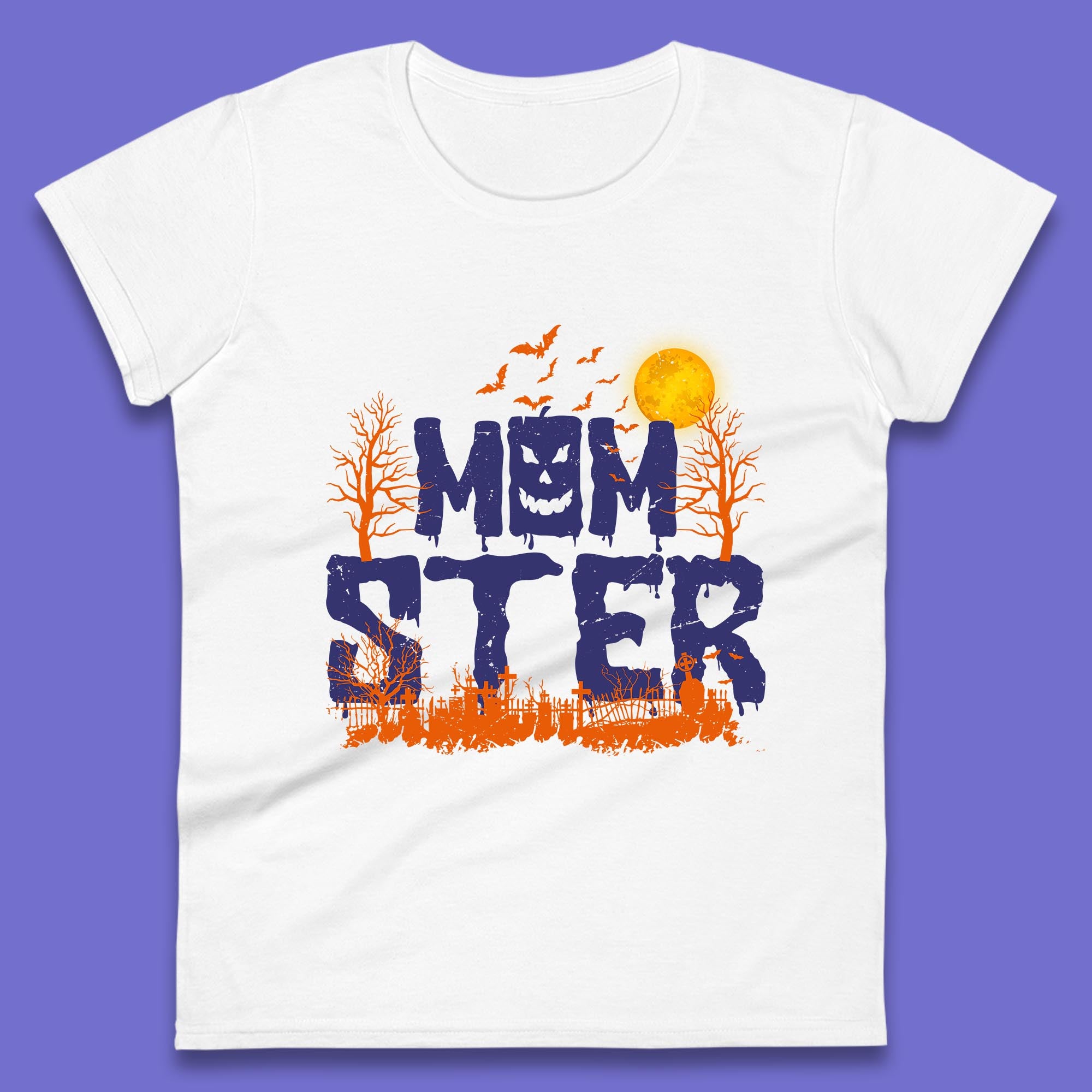 

Momster Halloween Funny Monster Ghost Spooky Mom Gift Womens Tee T Shirt Mens Tops Unisex Top S