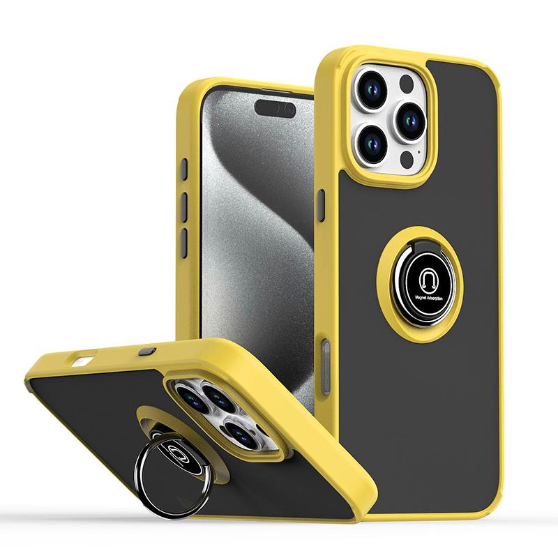 For iPhone 16 Pro Max Case Shockproof Armor Magnetic Ring Fold Rotate Holder Cover For iPhone 16 Plus 16Pro Max Matte Phone Case