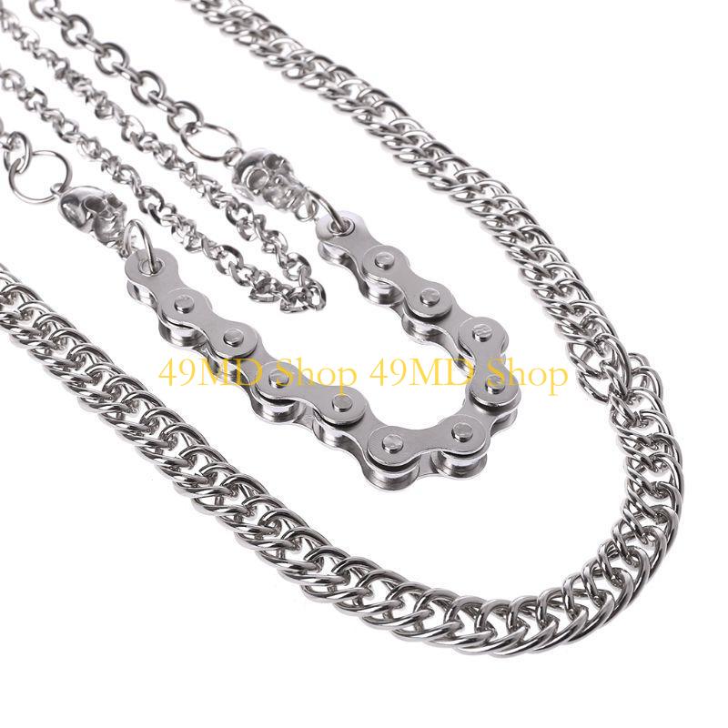 49MD Punk Pants Chains Fashion Rock Jeans Waist Accessories Men Hip hop Skull Pendant
