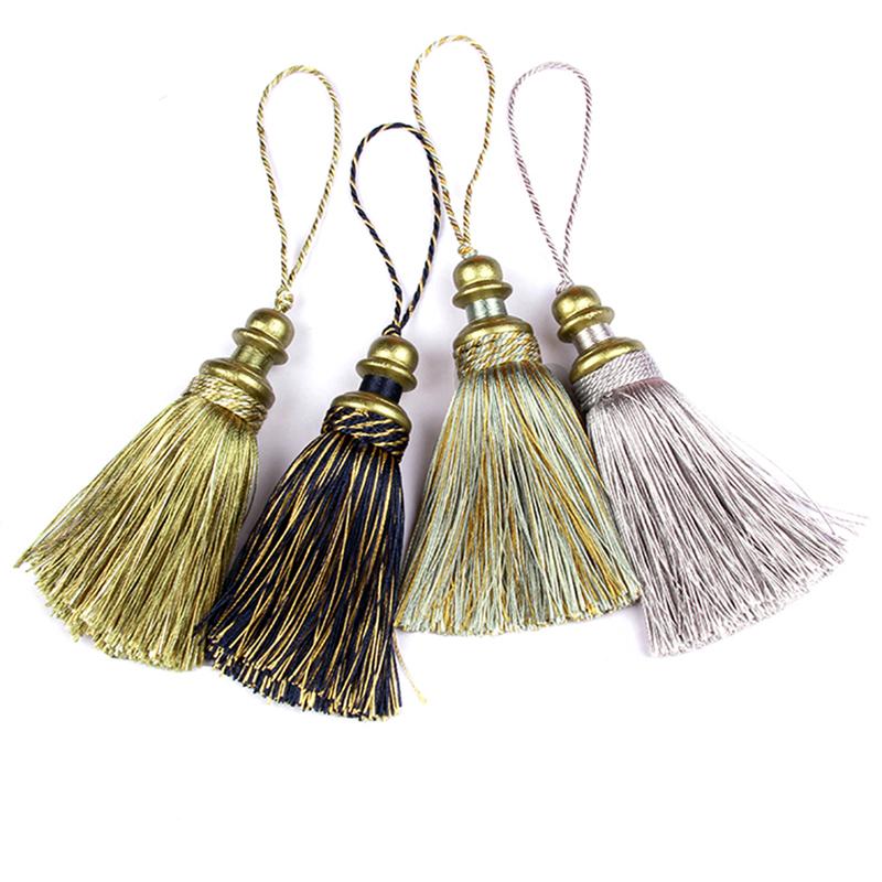 1Pc Goldene Quasten Handwerk Trim Hängenden Seil Seide Fringe Vorhang Dekor Hause Zubehör Wohnzimmer Schmuck DIY Dekorative
