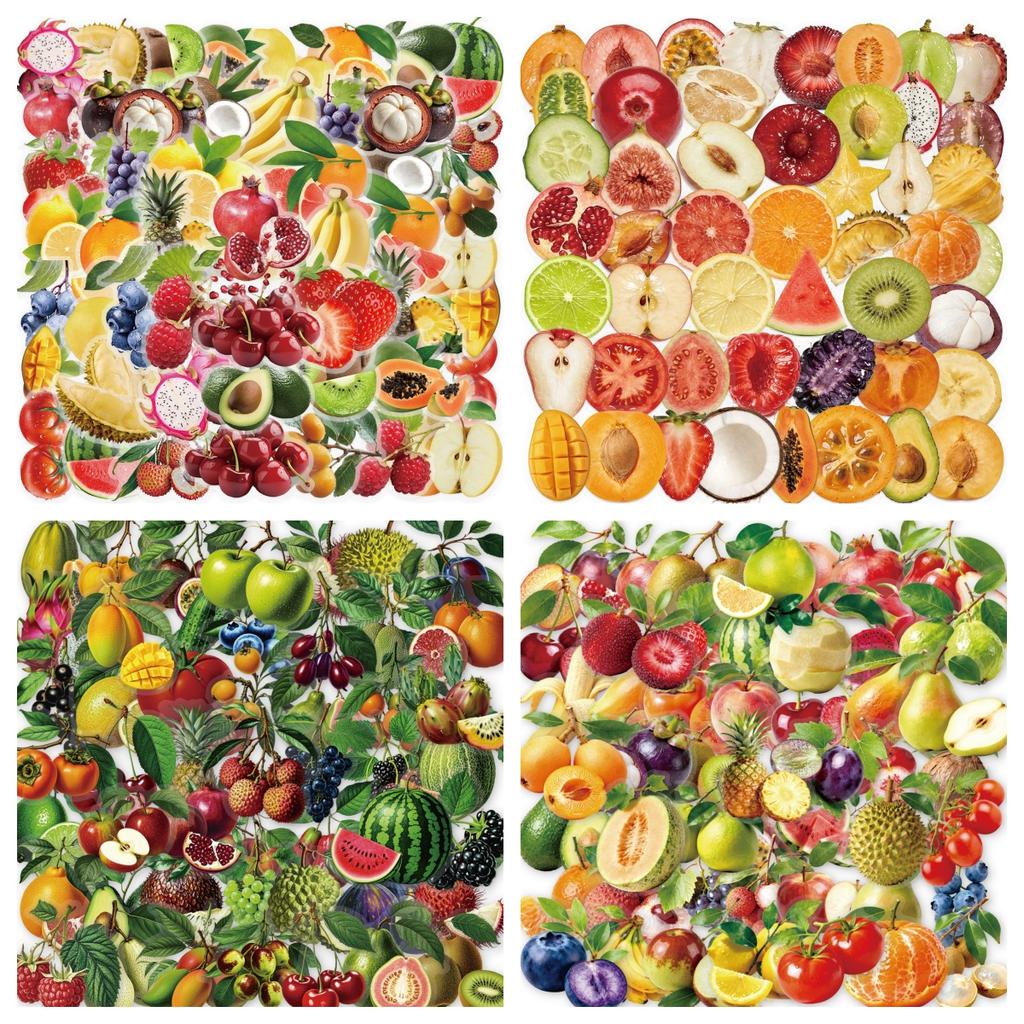 50Pcs/Set 3D Fruits PET Clear Stickers Waterproof DIY Fashion Doodle Decals Stickers (4 Styles)