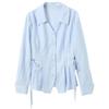SanCai 2026 Spring Plus Size Lapel Long Sleeve Blouse