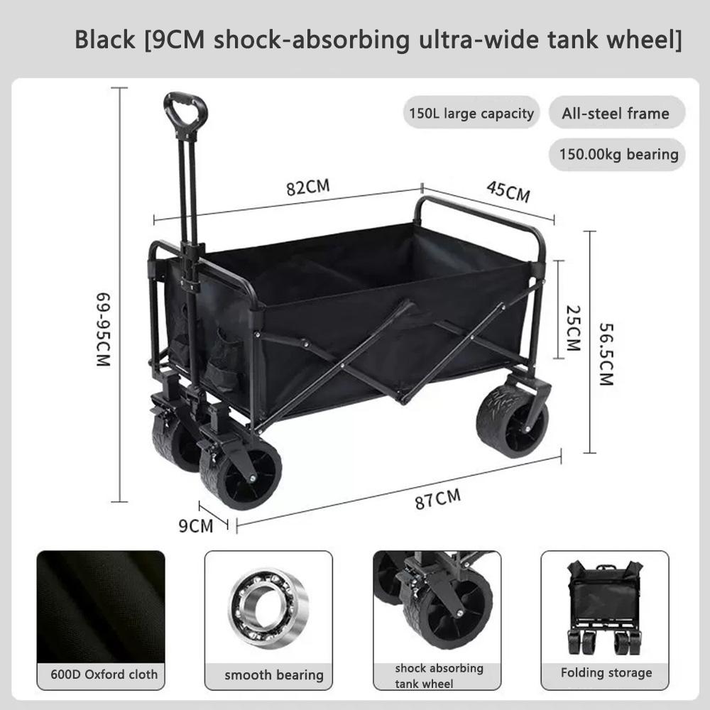 Collapsible Wagon Cart with Wheels Foldable - Folding Utility Wagons Carts Wagons for Grocery Sports Garden Shopping Camping