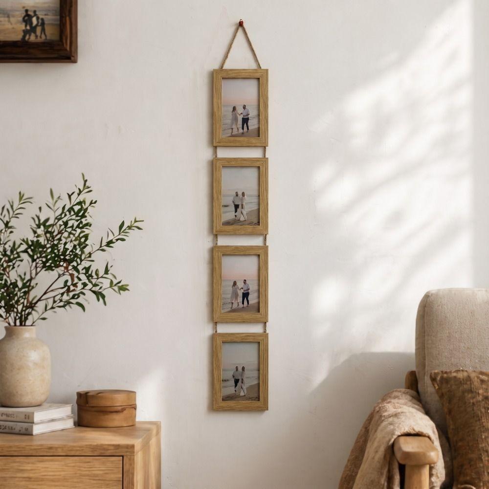 Stile Rustico Pittura Murale Cornice per Foto Portafoto Collegato Cornice per Ritratti di Famiglia Decorazione da Parete