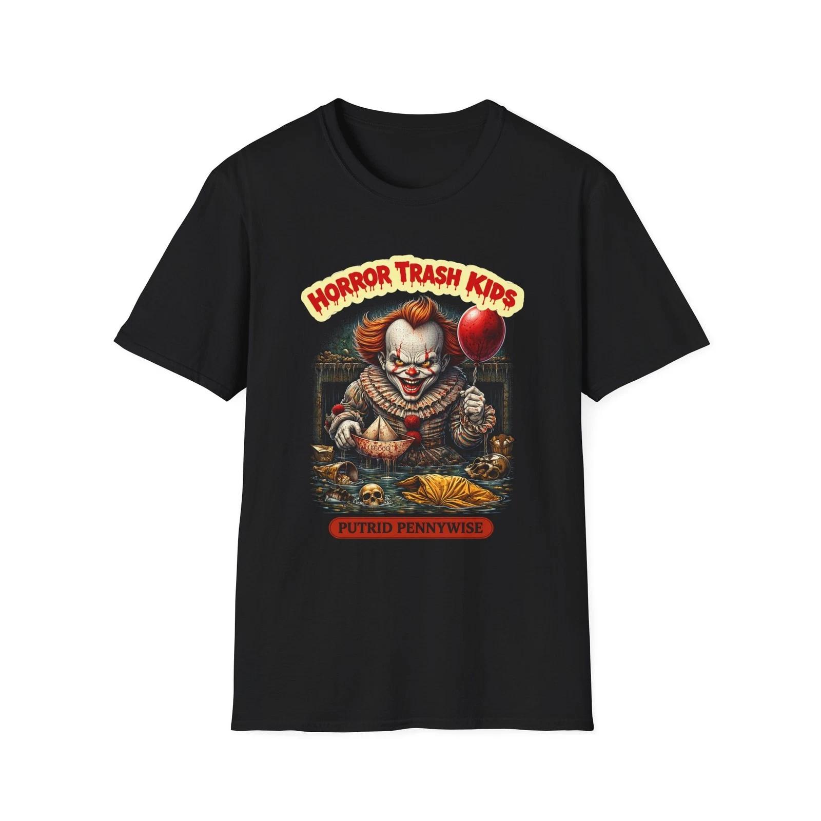 Horror Trash Kids Pennywise clown T-Shirt | Scary Balloon Horror Tee M