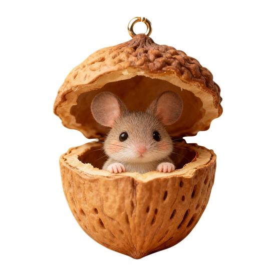 Forest Animal Acorn Ornaments Cozy Forest Christmas Ornaments 2D Acrylic Pine Cone Animal Hanging Decoration Woodland Creature Holiday Decor for Xmas