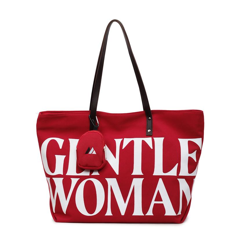 2025 Autumn New Fashionable Simple Tote Bag Korean Niche Letter Tote Bag Commuter Large Capacity Shoulder Bag