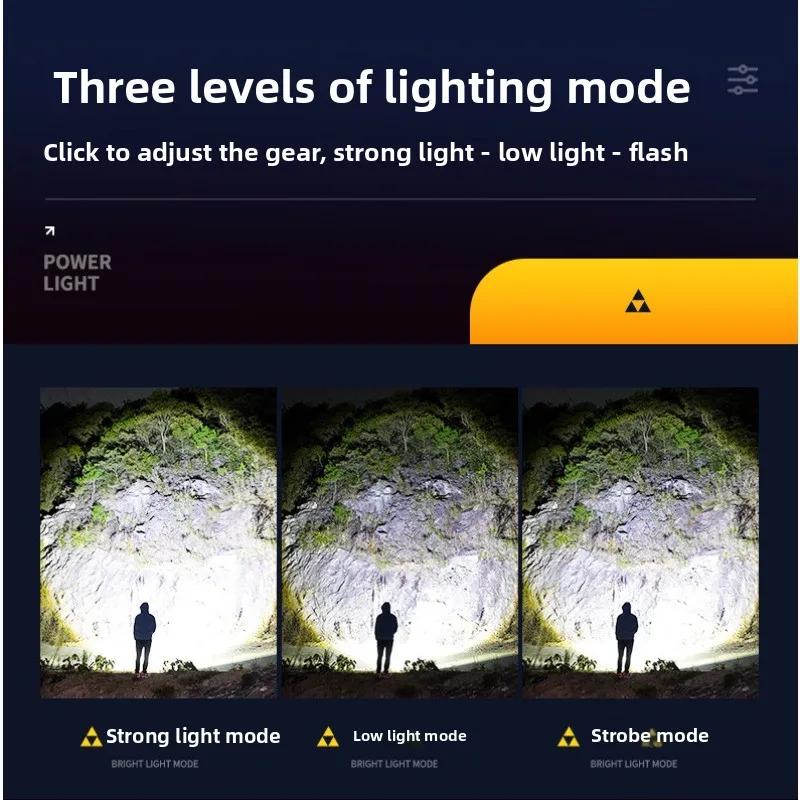 Flashlight, Strong Light, Multifunctional Dual Source Rechargeable Lighting, Zoom Tungsten Wire Atmosphere Camping Light