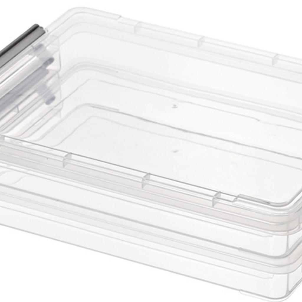 2pcs Plastic Portable File Box Stackable Dustproof Protective Clear  Document Case for Document Ph