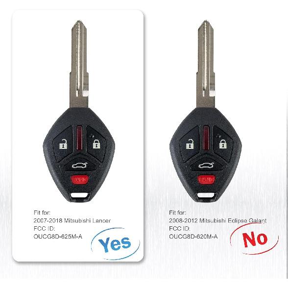 4-BTN Car Entry Remote Key Fob Transponder Ignition Key Control Replacement Fit for 2008 2009 2010 2012 2013 2014 2015 2016 2017 Mitsubishi Lancer