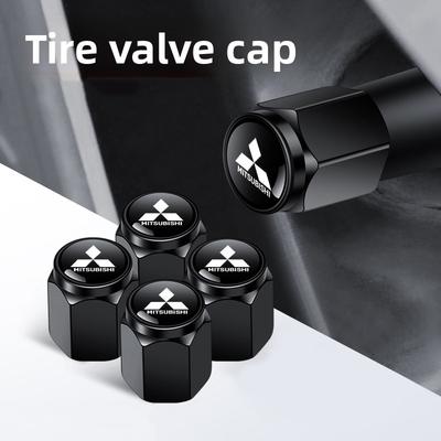 Car Sticker Wheel Tire Valve Cap Logo Cover For Outlander ASX Eclipse Cross Pajero Lancer EVO Triton L200 Accessories