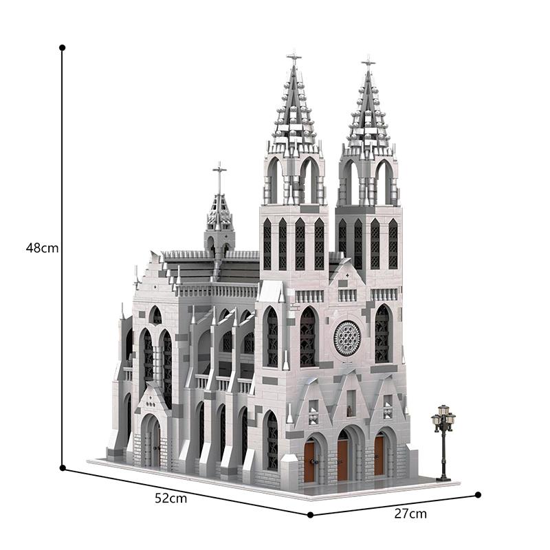 Non-Toxic Moc Gothic Cathedral Large Architecture Series Building Block Collection Model Electronic drawings