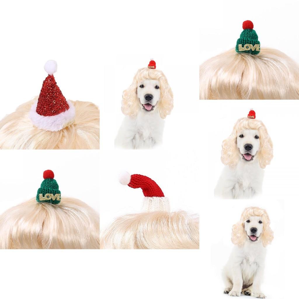 Festive Light Gold Long Wavy Pet Wig Hat For Dogs And Cats Ideal For Holiday Celebrations