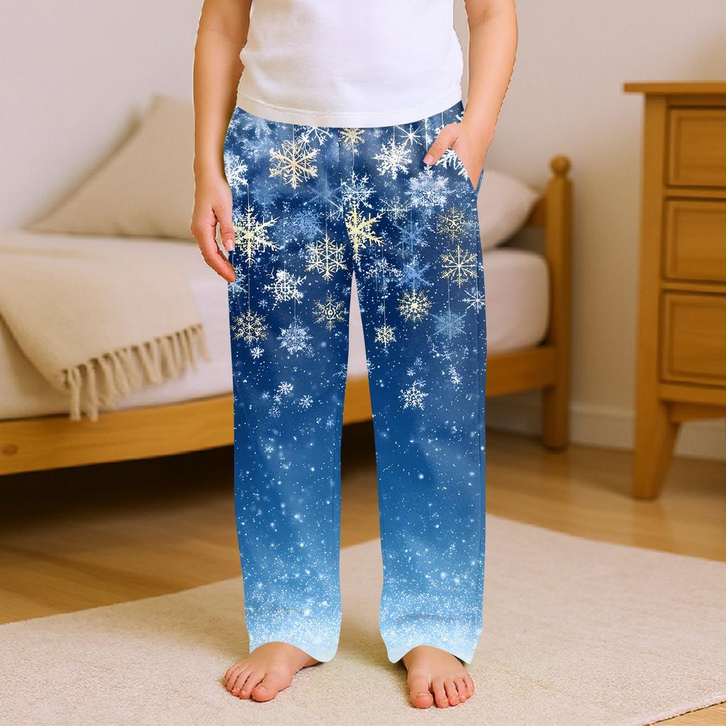 Children's Soft Comfortable Pyjama Bottoms Casual  Christmas Print Home Pants