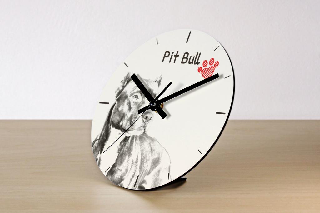 Pit Bull, American Pit Bull Terrier, Pitbull – Wall clock with a dog, shelf clock with a print | Art-Dog