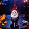 Cute Scary Masked Gnomes Halloween Voorhees Resin Figurine, Horror Hockey Mask Gnome Statue Durable Indoor Window Displays with Knife, Distressed