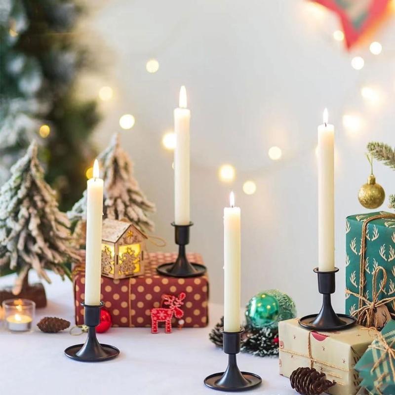6pcs Elegant Black Candle Stands European Candle Holder Decoration for Living Room, Bedroom,Dining Room Special Occasion