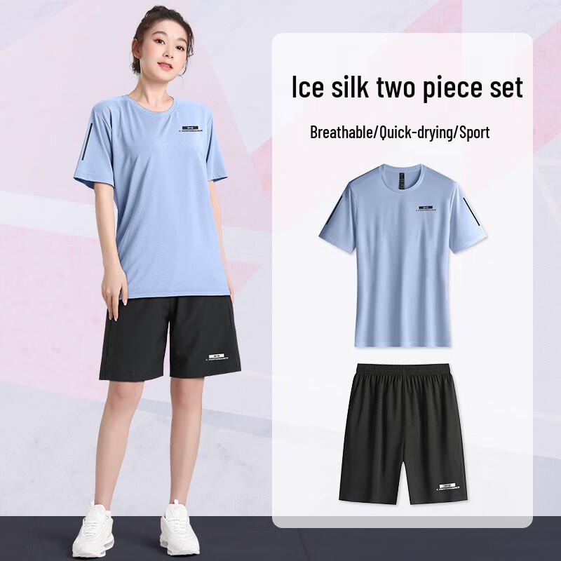 

WEZHO Women s Quick-Dry Ice Silk Running & Yoga Two-Piece Set