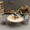 5Pcs/Set 1/12 Dollhouse Miniature Furniture Wooden Dining Table Chair Set Toys