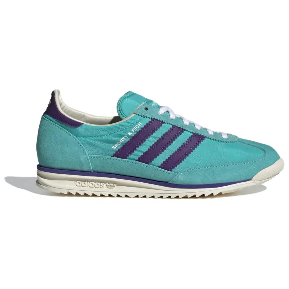 Sporty & Rich X Adidas  SL72 OG Mint Rush Unisex Sneakers Teal Power-Purple Cream-White JS0261