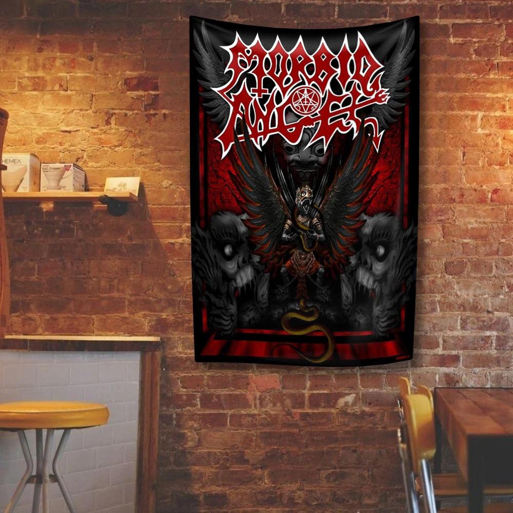 

MMorbid Angels Heavy Rock Band Tapestry Polyester Digital Printing Background For Bedroom Wall Art Out Door Flag Concert Banner 74x94cm(29x37in)