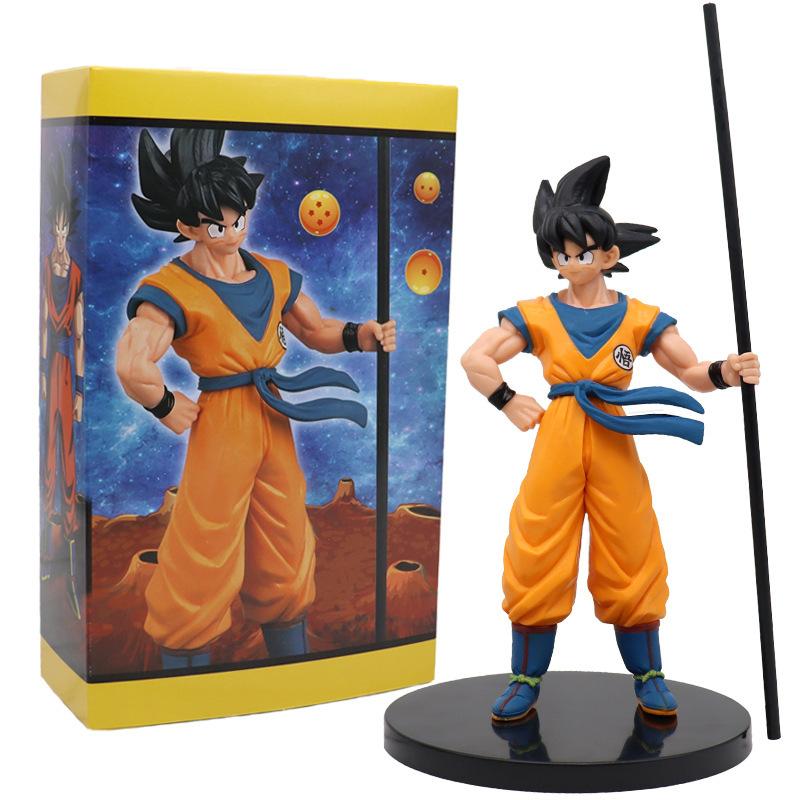 

22CM Animation Dragon Sphere Sun Wukong Stick 20th Anniversary Limited Miniature Vegeta Plaything Present Collector Action Figure POLYVINYL CHLORIDE No box