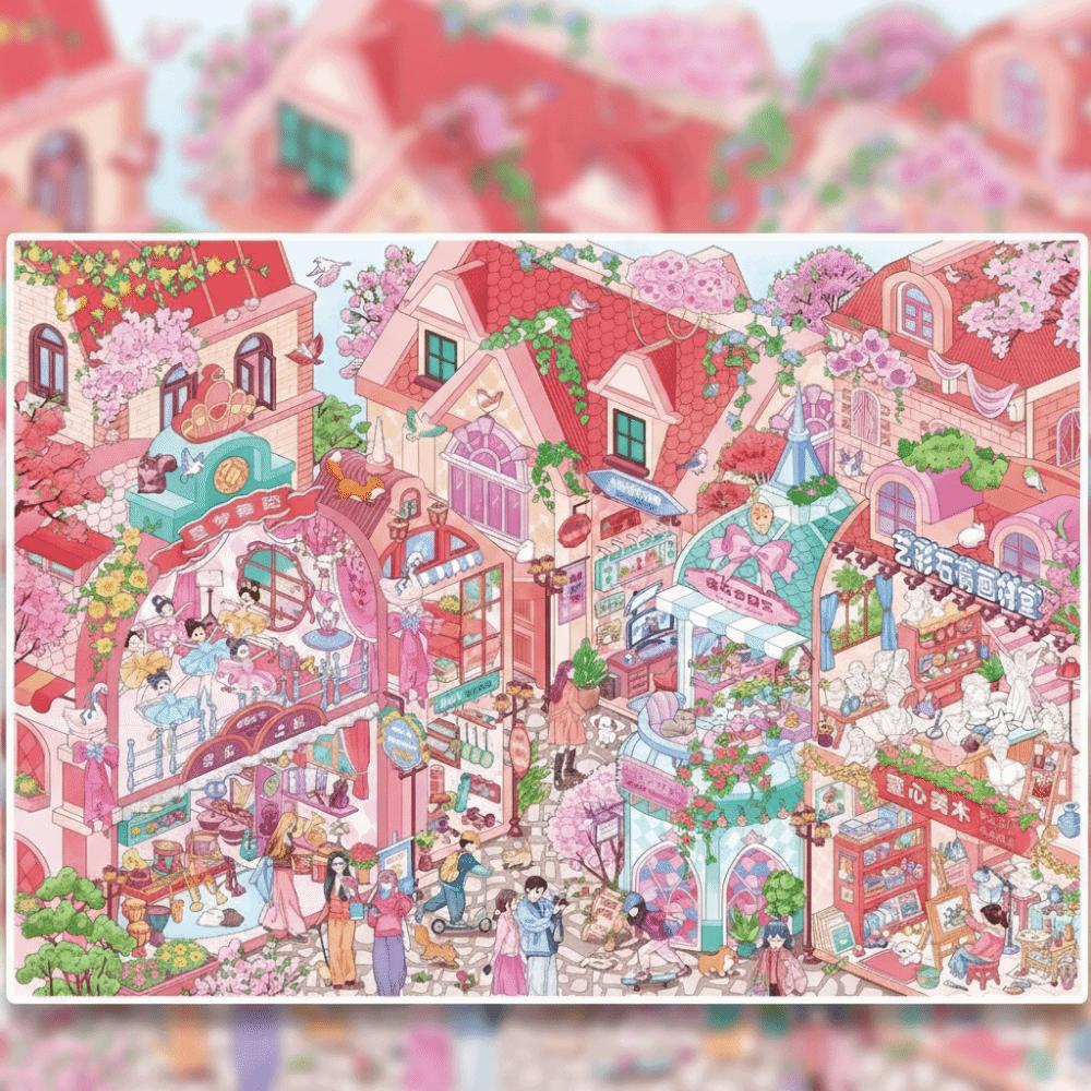 

Fun DIY 3D Miniature Stickers Handicraft Decor Stacking Cabin Town Stickers Creative Arts Scrapbook Album Decoration