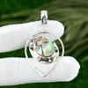 Gift For Her 925 Sterling Silver Natural Abalone Shell Gemstone Jewelry Pendant