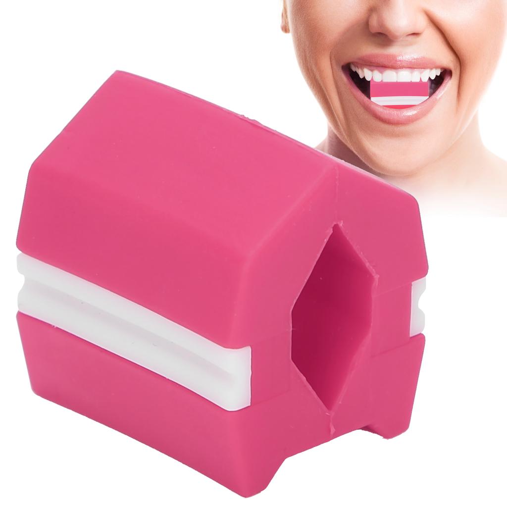 Silicone Facial Exerciser Jawline Exercise Muscle Training Face Fitness Ball with RopeRose Red