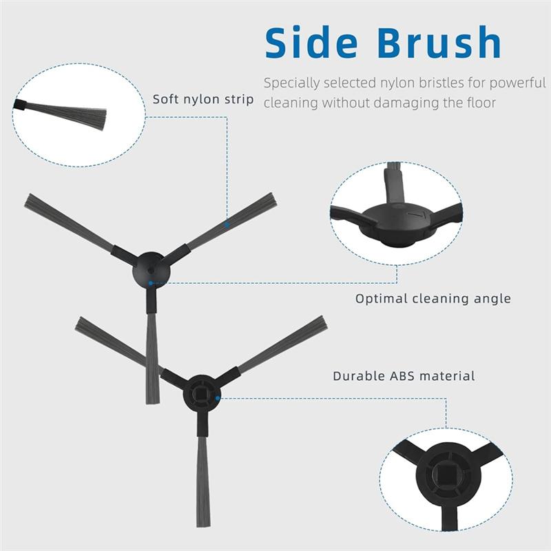 

A55F-12PCS Replacement Parts For Dreame Bot L20 Ultra / X20 Pro Vacuum Cleaner Accessories Washable Side Brush чёрный