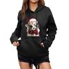 Women's Winter Christmas Printed Pullover Hooded Sweatshirt Fleece Long Sleeve Sweatshirt