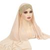Muslim Women Long Scarf Pull On Ready Wear Instant Hijab Chemo Cap One Piece Amira Head Wrap Turban Femme Shawl Bandanas Scarves