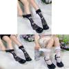 Lolita White Heart Pattern Nylon Ankle Stockings With Frictionresistant Mesh For Teens