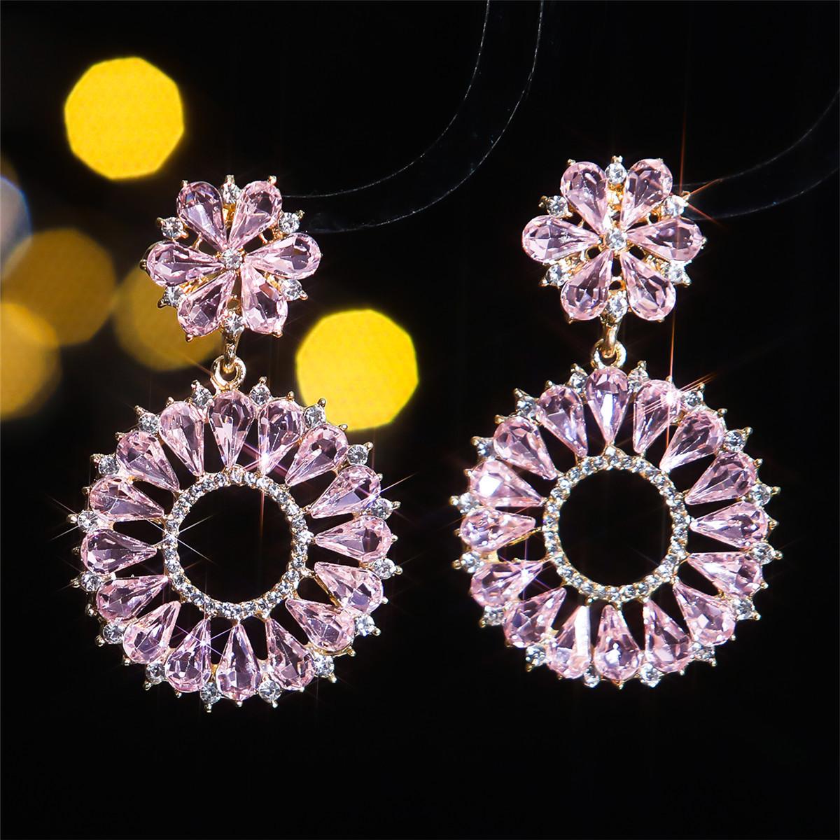 

Модные серьги-цветы из цветного стекла с кристаллами, персонализированные преувеличенные женские серьги