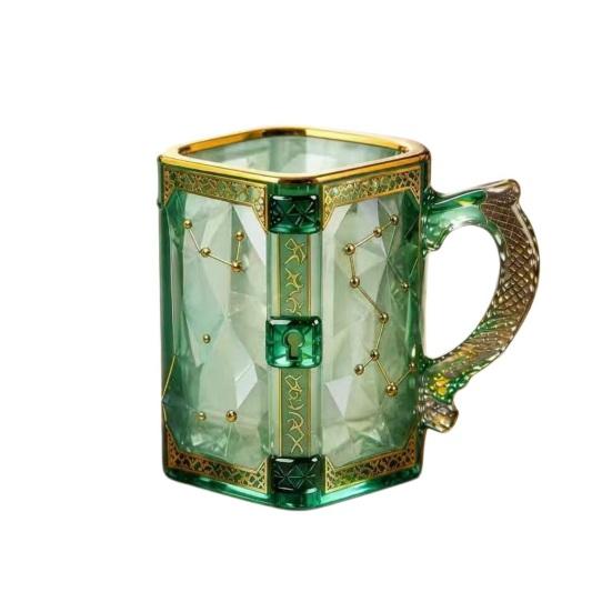 Yousheng Magic Constellation Glass Mug, 330ml Zodiac Coffee Cup with Heat Reveal Design, Starry Night Water Glass for Home