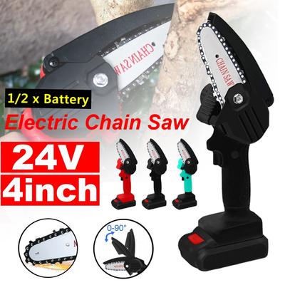 Mini One-Hand Woodworking Cordless Electric Chain Saw Wood Cutter 24V 550W