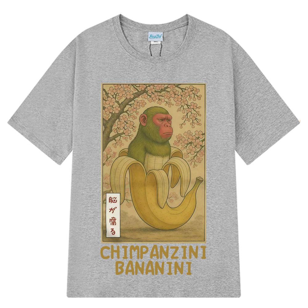 2025 Summer Chimpanzini Bananini Funny Banana Monkey Meme Tshirts Mens Women Humor Style Oversized Cotton Leisure Tees