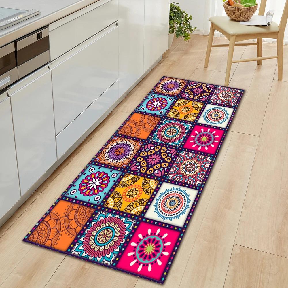 Bohemian Retro Mandala Pattern Home Kitchen Floor Mat Door Front Decoration Floor Mat