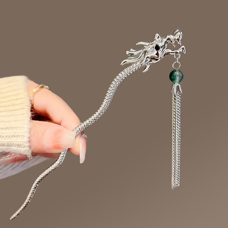 Temperament Dragon Shape Hair Pin New Chinese Style Hair Pins Cheongsam Hanfu Hair Accessories for Woman Teens Long Hair
