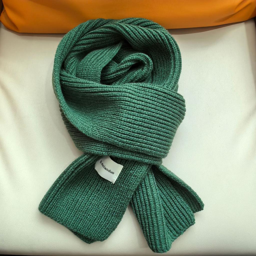Solid color knitted scarf autumn and winter Korean atmosphere fashion student couple atmosphere scarf warm scarf wholesale
