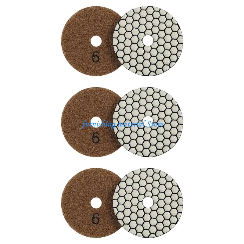 Y5GD 6PCS Multi Grit Diamonds Polishing Pads Resin Bonds Diamonds Polishing Discs For Marble Granites With No Discoloration
