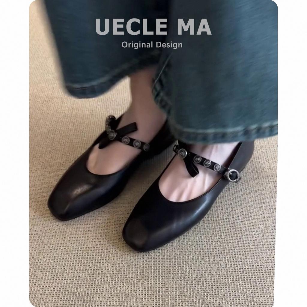 Mocassins français en agneau super doux pour femmes, chaussures plates à nœud, chaussures de ballet à décolleté bas, petit bout carré, chaussures Mary Jane rétro
