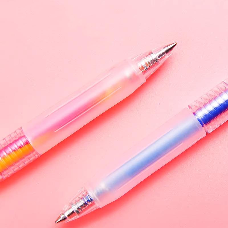 5pcs Rainbow Gradient Color Pens Set Gel Ink Vintage Marker Liner 0.5mm Ballpoint Stationery Gift