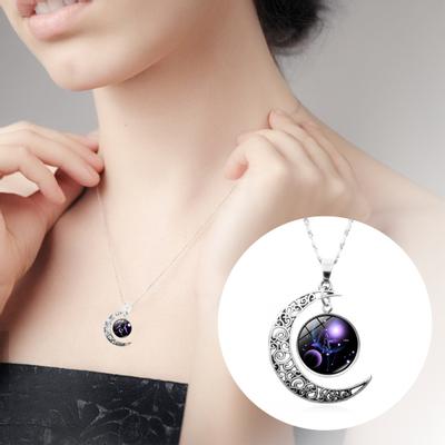 12 Takımyıldızı Yarım Ay Burç Astroloji Burç Kolye Kolye