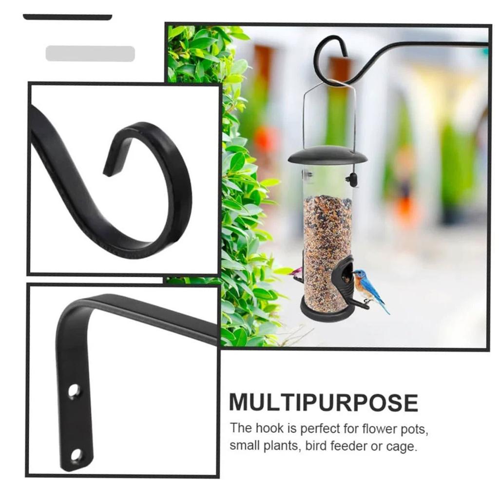 Outdoor Wall Hanging , Heavy-Duty Metal Hooks for Flower Pots, Iron Bird Feeder Hangers, Garden Courtyard Plant Holders