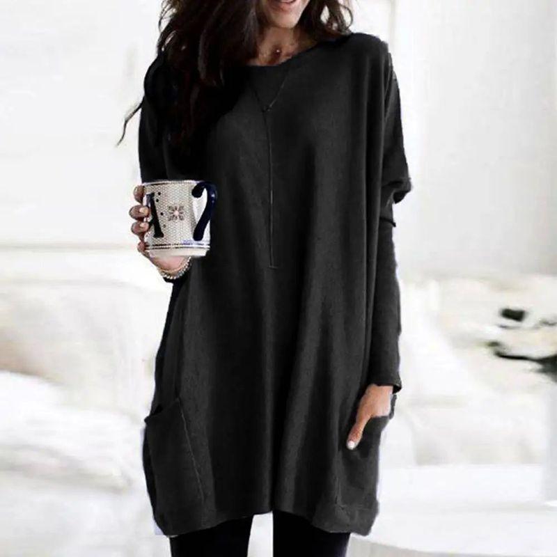 Long Sleeve Casual Pocket Pocket T-shirt T-shirt Top Long sleeve Casual Pocket T-shirt Top Women